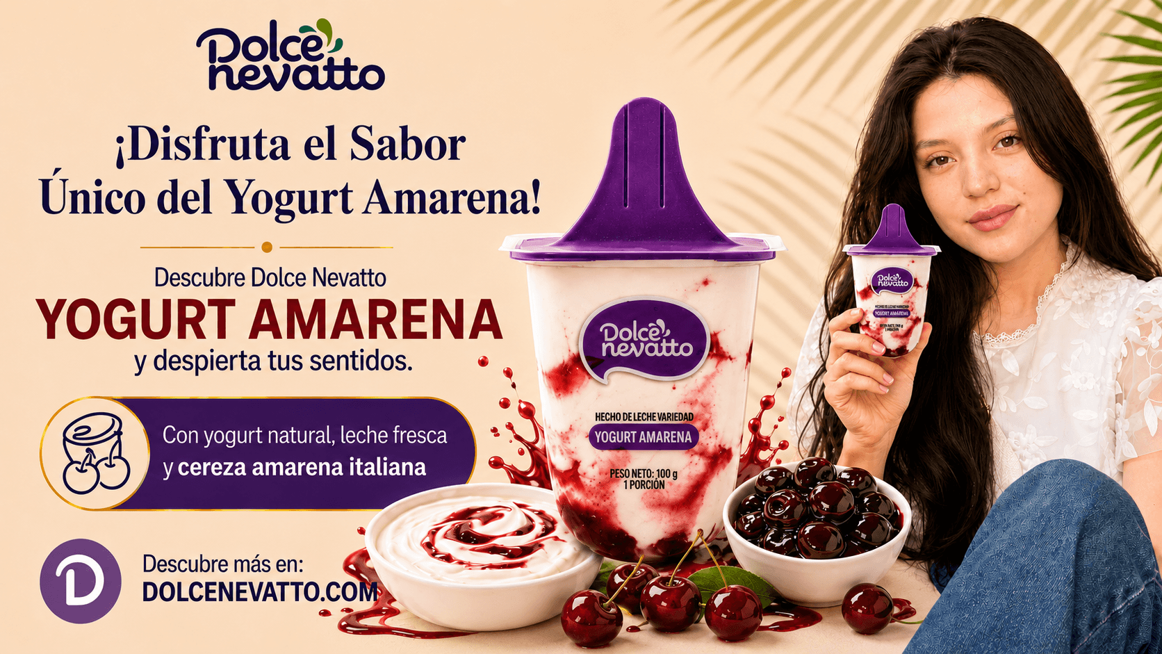 Banner de Yogurt Amarena Dolce Nevatto